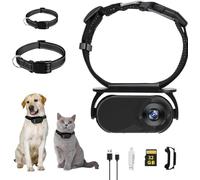 SVELNIO Telecamera da Collare per Cani con Scheda SD da 32 GB, Telecamera WiFi da Collare per Gatti, Telecamera d'azione Senza Fili, Mini Telecamera per Uso Interno ed Esterno