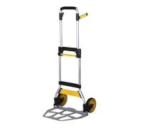 Svelt Carrello Pieghevole Ultracompatto con Struttura in Acciaio e Alluminio, Portata 120 kg, Pedana Ribaltabile 48x35 cm, Ruote Antiforatura e Manico Telescopico