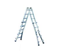 Svelt Scala 8+8 gradini Professionale Telescopica, Multiposizione in Alluminio con Base Allargata, Scalissima Plus