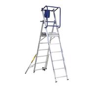 Svelt Scala Professionale a Castello Trasportabile con Piattaforma Antiscivolo e Protezione 360°, Allargatori Richiudibili, Stabilizzatori Telescopici, Rotelle di Trasporto, Certificata (6 Gradini)