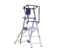 Svelt Scala Professionale a Castello Trasportabile con Piattaforma Antiscivolo e Protezione 360°, Allargatori Richiudibili, Stabilizzatori Telescopici, Rotelle di Trasporto, Certificata (3 Gradini)