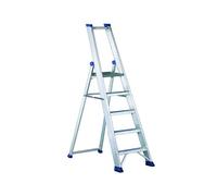 Svelt Scala Professionale in Alluminio con Piattaforma e Parapetto - Gradini Antisdrucciolo, Larghezza Maggiorata, Schienale Rinforzato e Doppio Sistema Antiapertura (5 Gradini)