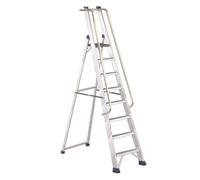 Svelt Scala Professionale in Alluminio Rinforzato - 8 Gradini, Piattaforma Antiscivolo, Corrimani e Parapetto - Altezza di Lavoro fino a 389 cm - Norma D.Lgs. 81/08 e UNIEN131