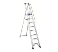 Svelt Scala Professionale in Alluminio Ultra Resistente con Corrimani, Piattaforma e Pianetto Porta Attrezzi - 8 Gradini - EN131 D.Lgs 81/08