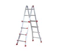 Svelt Scala Telescopica Multiposizione in Alluminio con Base Allargata - Uso Domestico e Hobbistico - A Sfilo, Cavalletto e per Scale. 8+8 Gradini