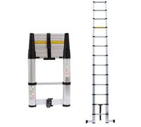 Svelt Scala Telescopica Professionale 13 Pioli in Alluminio Anodizzato, Altezza Max 4,6 m, Pioli Antisdrucciolo, Allargatore Richiudibile e Chiusura Automatica