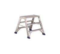 Svelt Sgabello Doppio Professionale Alluminio 3 Gradini | Piattaforma Maggiorata 35x70 cm | Portata 150 kg | Certificato UNI EN 14183 | Altezza Lavoro 260 cm