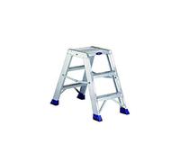 Svelt Sgabello Doppio Professionale in Alluminio 3 Gradini Antiscivolo | Piattaforma Maggiorata 35x40 cm | Portata 150 kg | Certificato UNI EN 14183 | Altezza Lavoro 260 cm