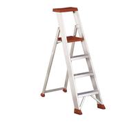 Svelt Sgabello Professionale in Alluminio 4 Gradini con Guarda-Corpo e Vaschetta Portaoggetti - Portata 150kg