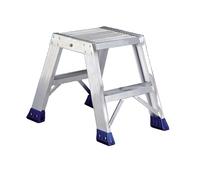 Svelt Sgabello Scaletta Professionale 2 gradini con Piattaforma Maggiorata in Alluminio a Due Tronchi di Salita e Piedini Antisdrucciolo