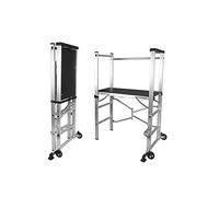 Svelt Trabattello Richiudibile in Alluminio - Altezza 1,55 m, Piano di Lavoro 88 cm, Ruote in PVC, Portata 100 kg, Compatto e Leggero per Fai da Te e Uso Domestico