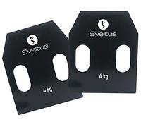 Coppia di piastre per pesi in acciaio con maniglie Sveltus Noir 4 kg