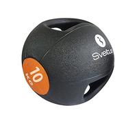 Sveltus Médecine Ball 10kg avec Poignées, Medicina Palla Unisex-Adulto, Nero/Arancione, (poids disponibles: 4, 6, 8 et 10 kg) (10)