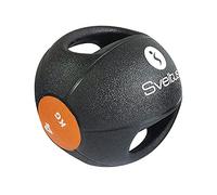 Sveltus Médecine Ball 4kg avec Poignées, Medicina Palla Unisex-Adulto, Nero/Arancione, (poids disponibles: 4, 6, 8 et 10 kg) (4)