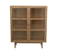 Svendborg Highboard largo 100 cm - Vetrina in vetro massello - Design scandinavo - Highboard con 2 ante & 2 ripiani - rovere naturale - Armadio vetrina per soggiorno, sala da pranzo