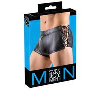 Boxer maschile Svenjoyment con laccetti laterali e zip frontale (nero) - L