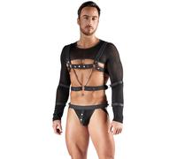 Svenjoyment Crop Top, Chest Harness & Jock Set 2180502 Black XL