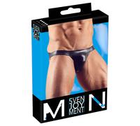 Slip Perizoma Uomo con Fasce Elastiche Nere Lucide Svenjoyment Sexy Jock String