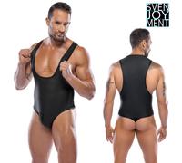 Svenjoyment Sexy Body Nero Uomo con Cerniera sul Cavallo - Braccia Scoperte