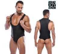 Svenjoyment Sexy Body Nero Uomo con Cerniera sul Cavallo - Braccia Scoperte