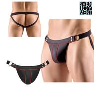 Svenjoyment Slip Erotico Jock Uomo in Microfibra Nero Opaco con Retro Scoperto