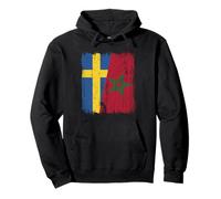 Svezia Marocco Half Flag Svedese Marocchino Heritage Jersey Felpa con Cappuccio