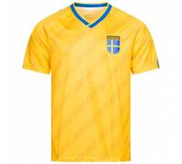 JELEX Retro History - Maglia da uomo, con logo ricamato e maniche corte, design nostalgico per gli appassionati di calcio, ideale per collezionisti, Svezia, L