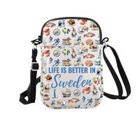 Svezia Souvenir Makeup Bag Life is Better in Sweden Stoccolma viaggio regalo Nord Europa regalo nemico Svezia amante, In Svezia Cr Eu, Borsa cosmetica con stampa