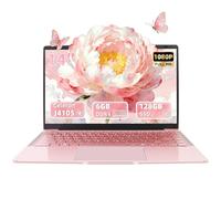 Svikou Computer portatile da 14 pollici oro rosa, Win 11 Pro (preinstallato), processore tel Quad-Core J4105, display FHD IPS, 6 GB RAM 128 GB SSD, notebook ultra leggero per viaggi, lezioni online