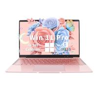 Svikou Computer portatile da 14 pollici oro rosa, Win 11 Pro (preinstallato), processore tel Quad-Core J4105, display FHD IPS, 6 GB RAM 512 GB SSD, notebook ultra leggero per viaggi, lezioni online