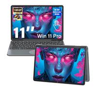 Svikou Computer portatile touchscreen convertibile grigio 2 in 1 da 11", display IPS FHD (1920 x 1200), processore Celeron N100, 16 GB RAM 256 GB SSD, riconoscimento facciale, KB retroilluminato