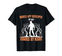 Sviluppatore di App Mobile by Day Zombie di Night Funny Halloween Maglietta