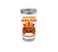 Sviluppatore di videogiochi Future Thanksgiving Gaming Fun Boy Kid Bicchiere termico in acciaio inox doppia parete