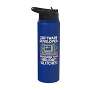 Sviluppatore software Glitch per le vacanze di Natale Stainless Steel Insulated Water Bottle