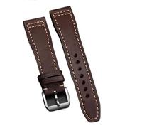 Svincoter Cinturino da orologio da uomo vintage fatto a mano in pelle marrone nero da 20-22 mm, adatto for Pilot Mark 15 16(Brown,22mm)