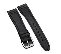 Svincoter Cinturino da orologio da uomo vintage fatto a mano in pelle marrone nero da 20-22 mm, adatto for Pilot Mark 15 16(Brack,20mm)