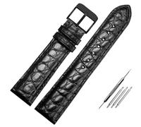 Svincoter Cinturino for orologio da uomo in vera pelle con fibbia in acciaio inossidabile 18-22 mm(A-black-black,19mm)