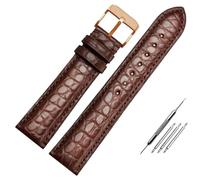Svincoter Cinturino for orologio da uomo in vera pelle con fibbia in acciaio inossidabile 18-22 mm(A-brown-rose gold,20mm)