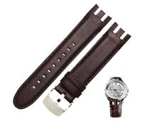 Svincoter Cinturino for orologio in acciaio inossidabile con estremità curva da 21 mm, adatto for Swatch Flyback YRS403/YRS402/YRS412/YRS426/YRS402G(C brown)