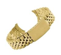 Svincoter Cinturino for orologio in metallo con estremità curva adatto for Rolex DATEJUST Jubilee Bracciale in acciaio inossidabile Accessori 18mm/19mm/20mm/21mm Cintura(Gold,21mm)
