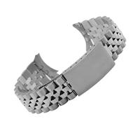 Svincoter Cinturino for orologio in metallo con estremità curva adatto for Rolex DATEJUST Jubilee Bracciale in acciaio inossidabile Accessori 18mm/19mm/20mm/21mm Cintura(Silver,20mm)