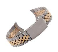 Svincoter Cinturino for orologio in metallo con estremità curva adatto for Rolex DATEJUST Jubilee Bracciale in acciaio inossidabile Accessori 18mm/19mm/20mm/21mm Cintura(Silver-Gold,18mm)