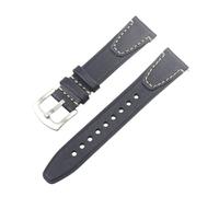 Svincoter Cinturino for orologio in pelle pieno fiore con sgancio rapido vintage fatto a mano da 18, 20, 22 mm, adatto alla maggior parte degli orologi con cassa piatta(Black sl buckle,20mm)