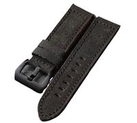 Svincoter Cinturino for orologio in tela ispessita invecchiata, in pelle, da 26 mm, adattato a PAM111 441(B Brack clasp)