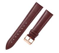 Svincoter Cinturino for orologio in vera pelle, semplice ed elegante, da 20 mm e 21 mm, con motivo lucertola, adatto for Movado/Seagull(Brown rose buckle,20mm)