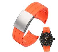 Svincoter Cinturino in silicone da 23 mm e 22 mm adatto for Citizen Der Blaue Engel 2a generazione JY8078-52L JY8035/8085 adatto for Mido Helmsman M005(A orange silver,22mm)