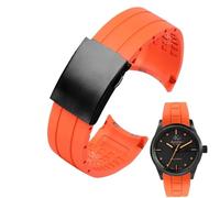 Svincoter Cinturino in silicone da 23 mm e 22 mm adatto for Citizen Der Blaue Engel 2a generazione JY8078-52L JY8035/8085 adatto for Mido Helmsman M005(A orange black,22mm)