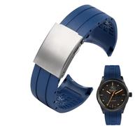 Svincoter Cinturino in silicone da 23 mm e 22 mm adatto for Citizen Der Blaue Engel 2a generazione JY8078-52L JY8035/8085 adatto for Mido Helmsman M005(A blue silver,22mm)