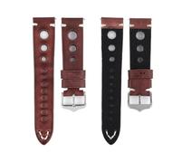 Svincoter Cinturino universale for orologio da uomo vintage fatto a mano in primo strato di pelle bovina da 20 mm, 22 mm, 24 mm(Red,20mm)