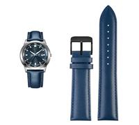 Svincoter Cinturino universale for orologio in pelle bovina blu scuro con strato superiore da 18-22 mm(Blue black buckle,14mm)